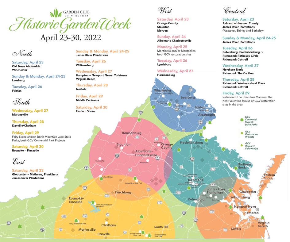 Historic Garden Week 2022 Map